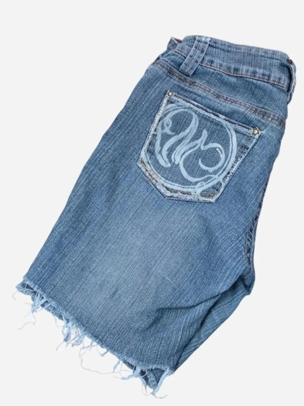 Mecca Denim Shorts Mecca Femme Low Rise Distressed Bermuda Cut Off Shorts Medium